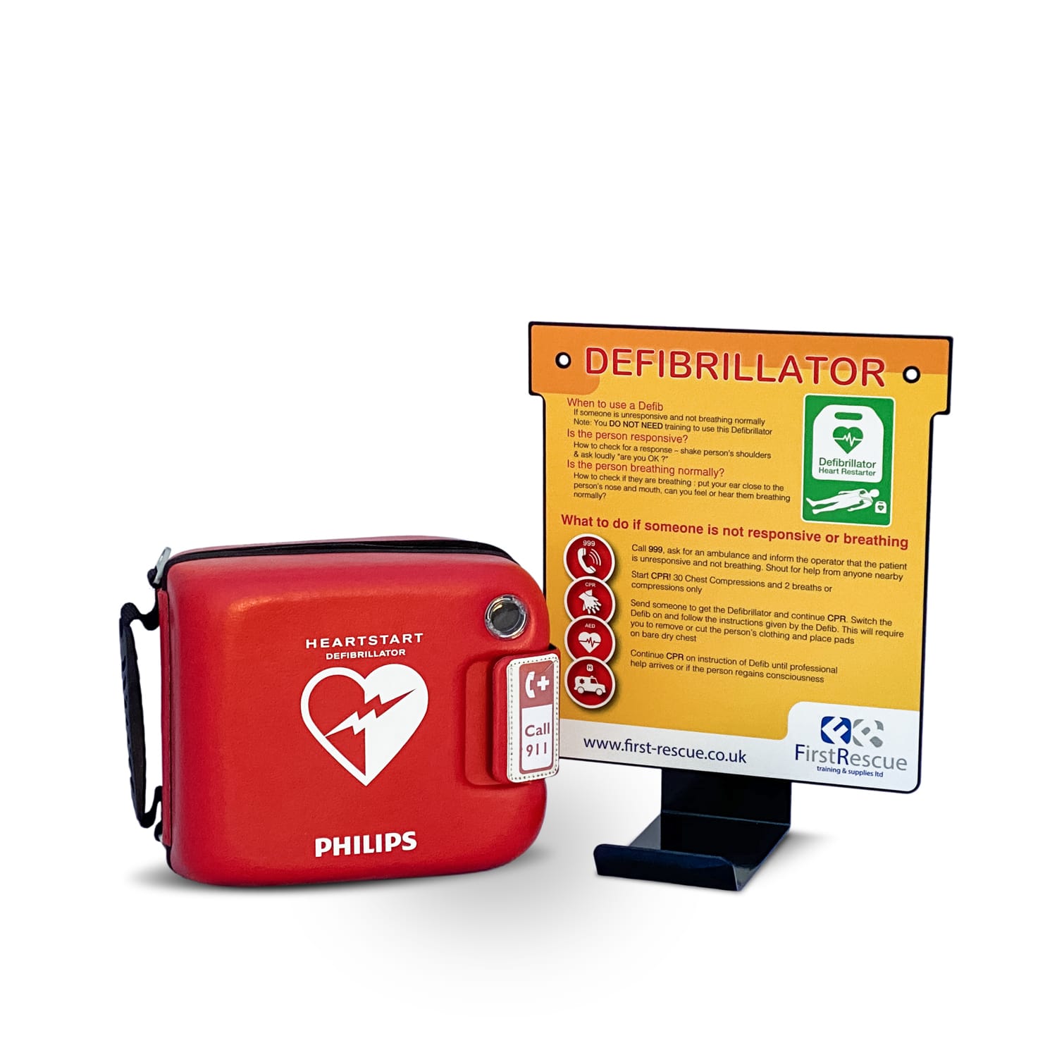 Philips HeartStart FRx Defibrillator with Carry Case & Wall Hanger Package