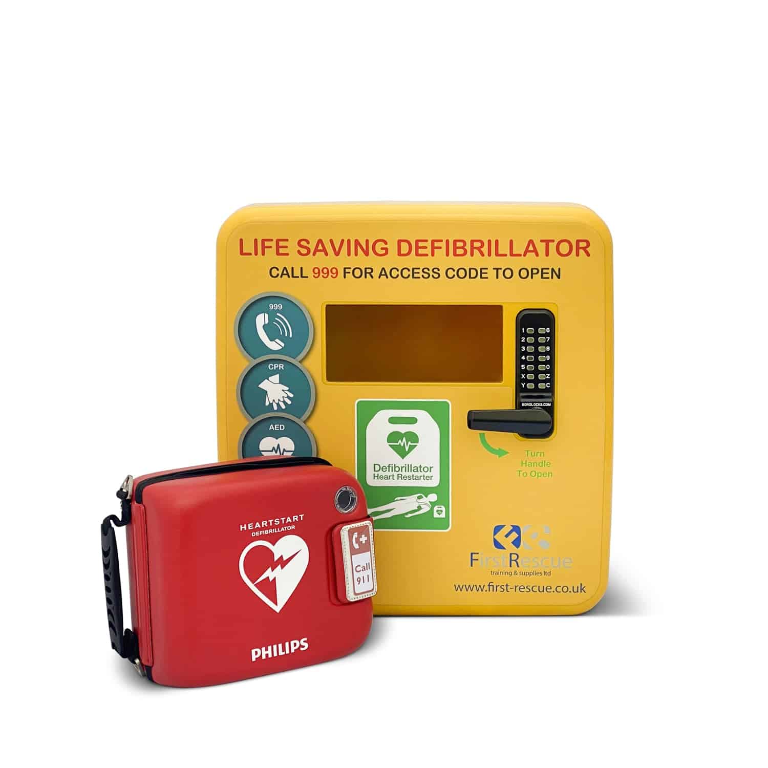 Philips HeartStart FRx Defibrillator with Carry Case & Defibstore 4000 Package